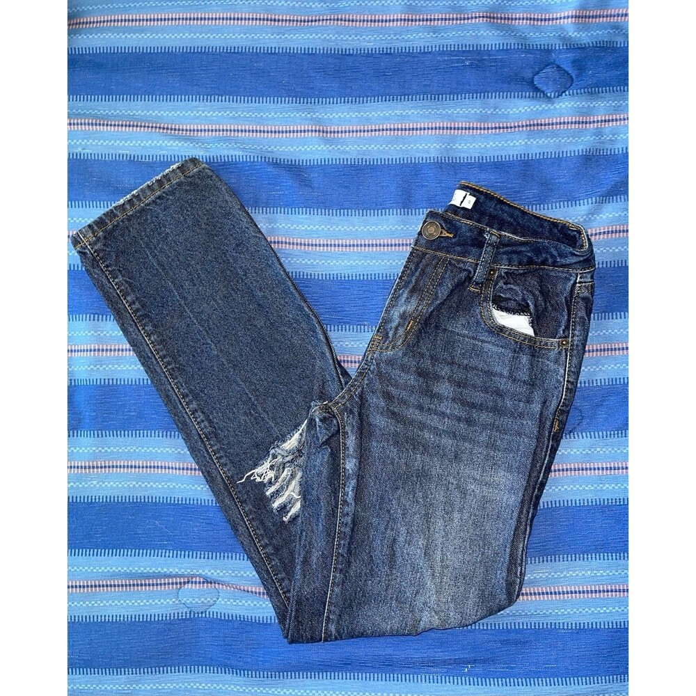 Rue21 Blue Denim High-Rise Jeans with Contrast Stitching